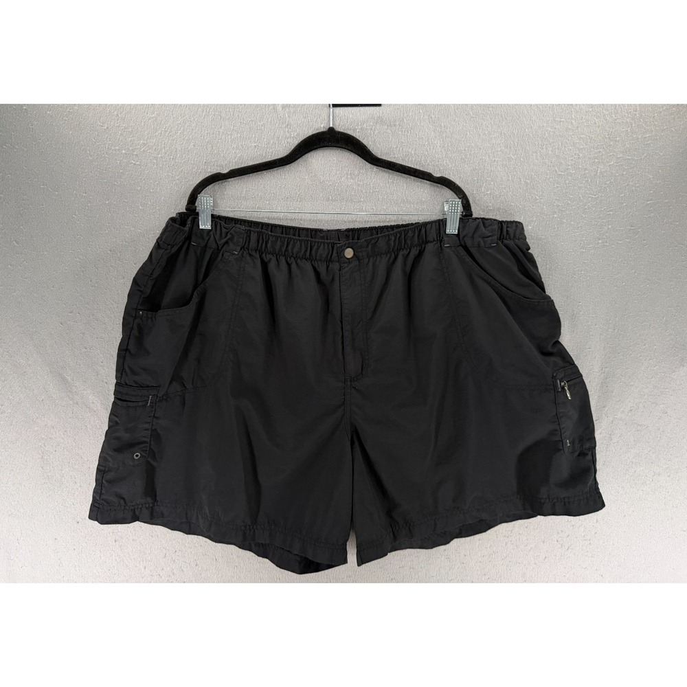 Columbia Cargo Shorts Womens 3X Black Zip Pocket Fishing Hiking Utility Gorpcore